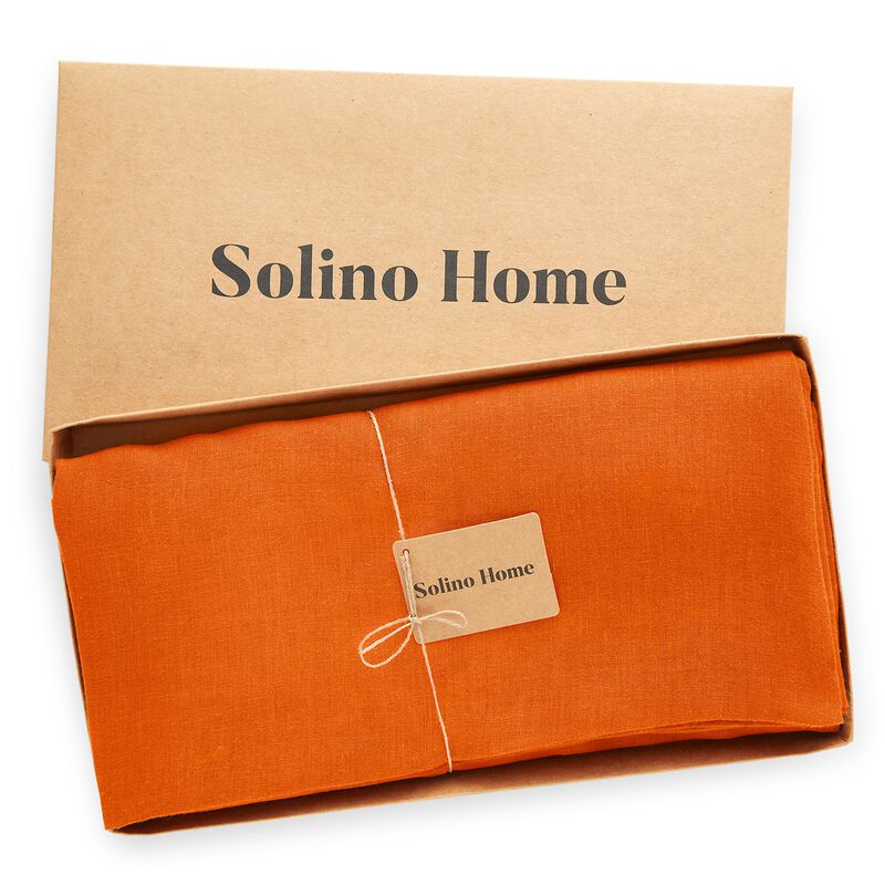 Solino Home Sonoma 100% Linen Round Tablecloth &ndash; Handcrafted, Machine Washable, Perfect for Holiday and Everyday Dining