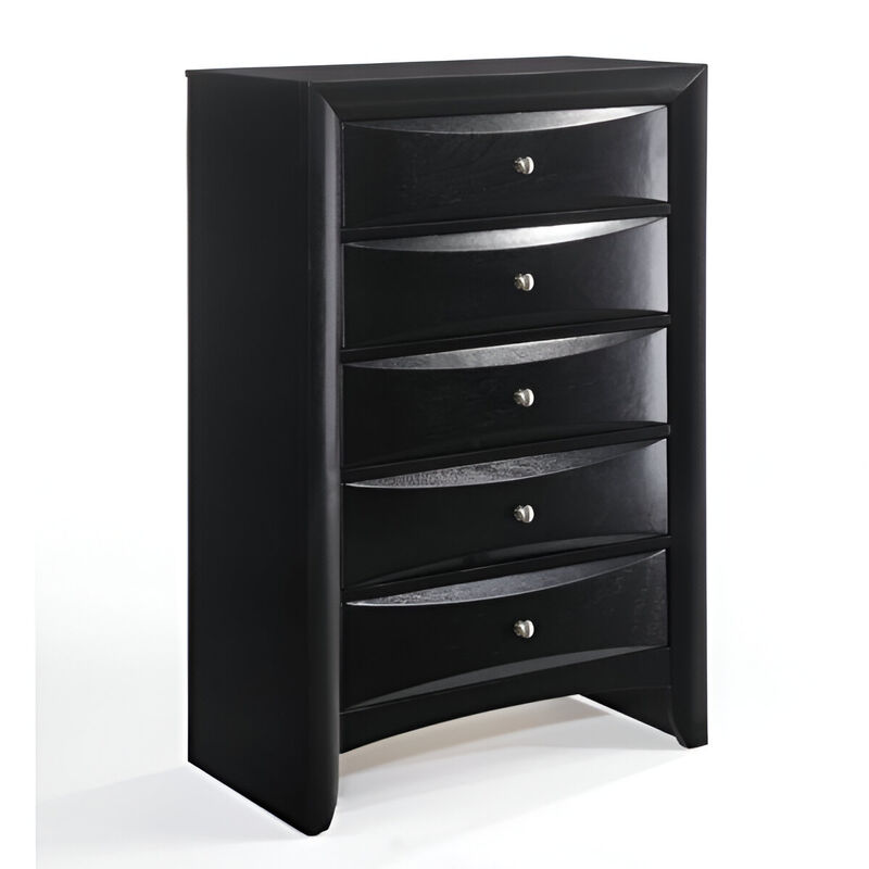 Bedroom 5-Drawer Wooden Dresser with Sturdy Construction