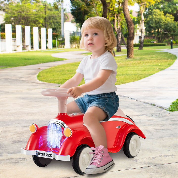 Toddler Ride On Toy Car with LED Headlight and Horn for Indoor Outdoor Play