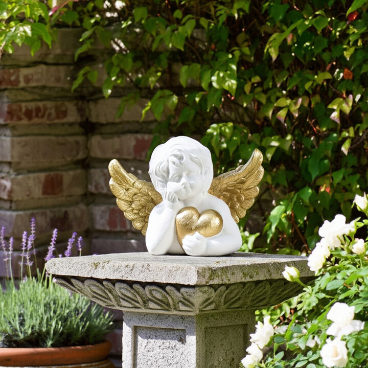 Garden Cherub with Heart