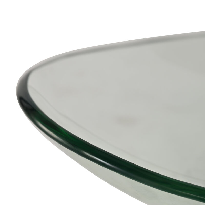 HomeRoots 17" Clear And Black Glass And Metal Oval Decorative Bowl With Stand image number 5