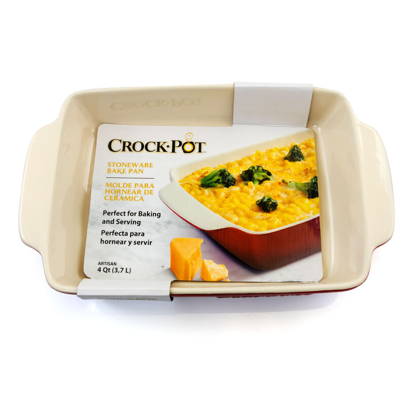 Crock Pot Artisan 4 Quart Stoneware Bake Pan in Red