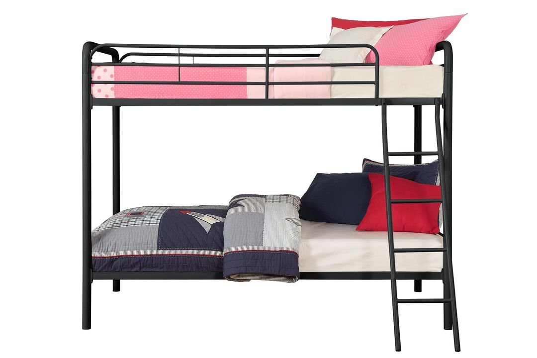 DHP Dusty Twin over Twin Metal Bunk Bed, Black