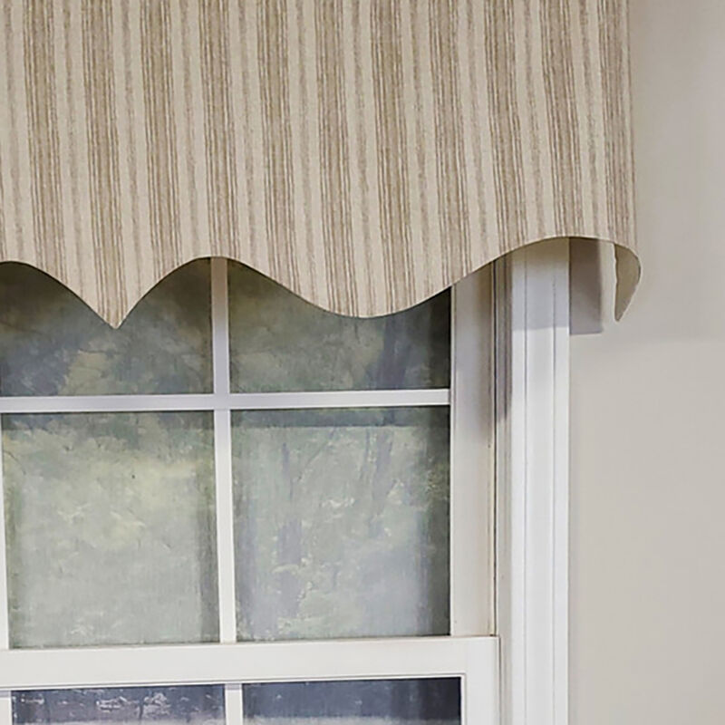 RLF Home Luxurious Modern Design Classic Brunswick Stripe Regal Style Window Valance 50" x 17" Gray