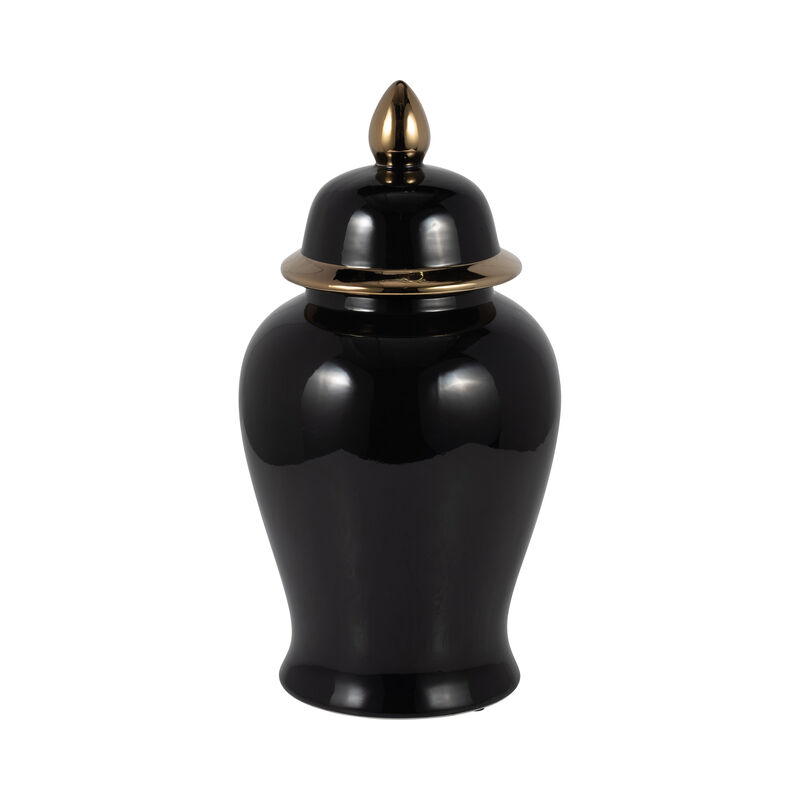 18" Temple Jar, Black/Gold image number 0