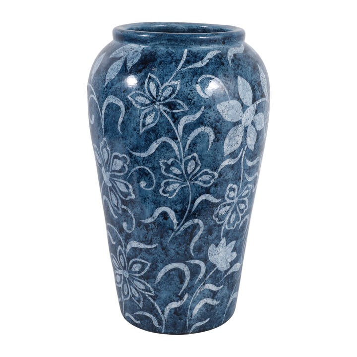 Distressed Floral Vase