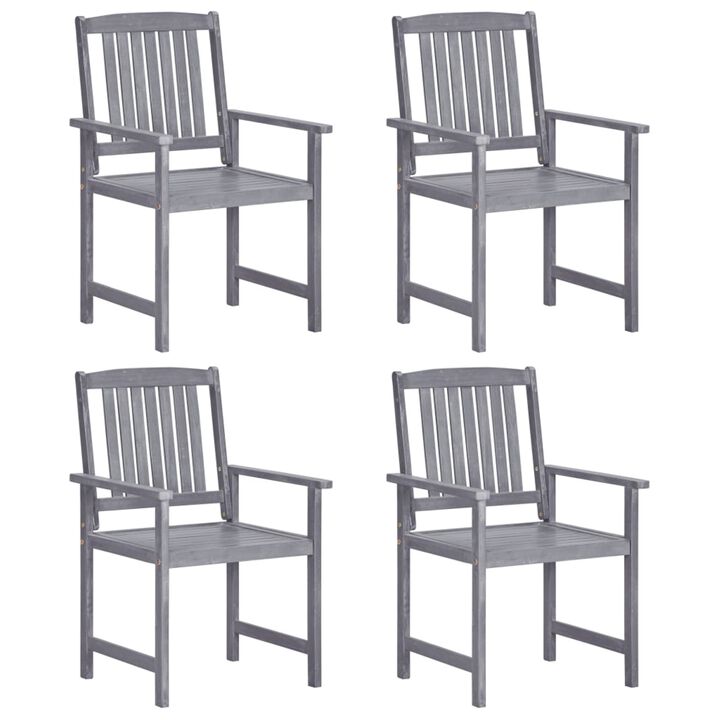 vidaXL Director's Chairs 4 pcs Solid Acacia Wood Gray