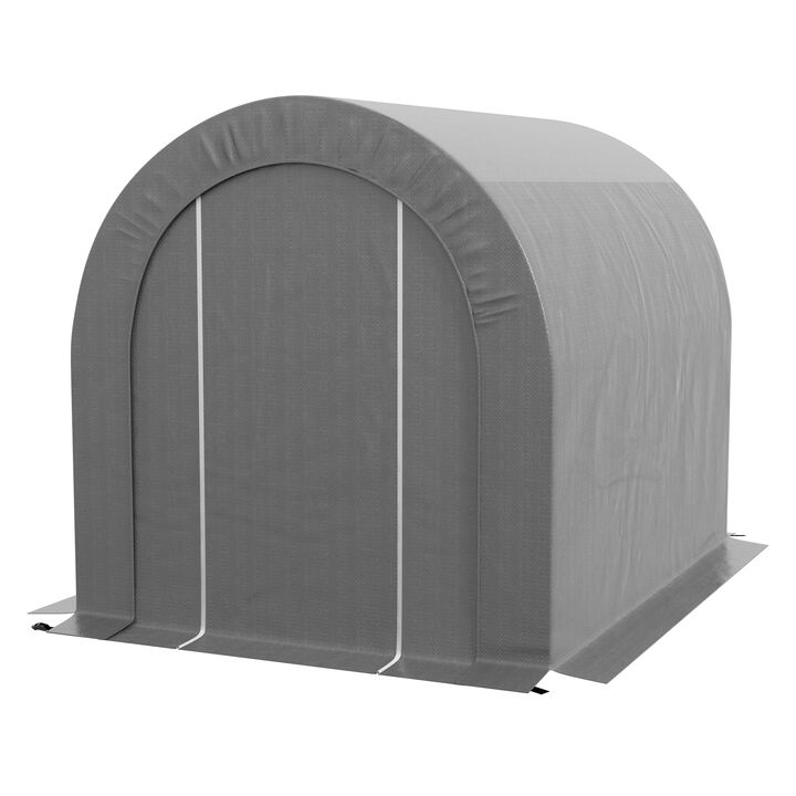 Outsunny 6' x 8' Garden Storage Tent, Heavy Duty Outdoor Shed, Waterproof Portable Shed Storage Shelter with Galvanized Metal Frame for Bike, Motorcycle, Garden Tools, Gray