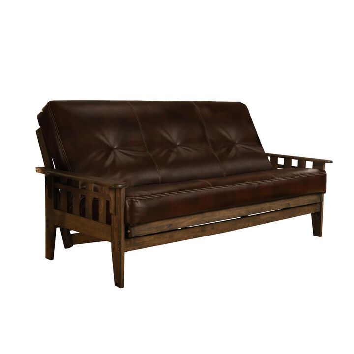 Tucson Frame-Rustic Walnut Finish-Oregon Trail Java Mattress