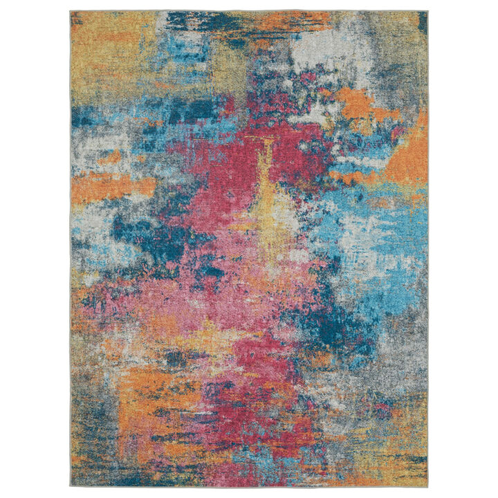 HomeRoots Abstract Distressed Area Rug