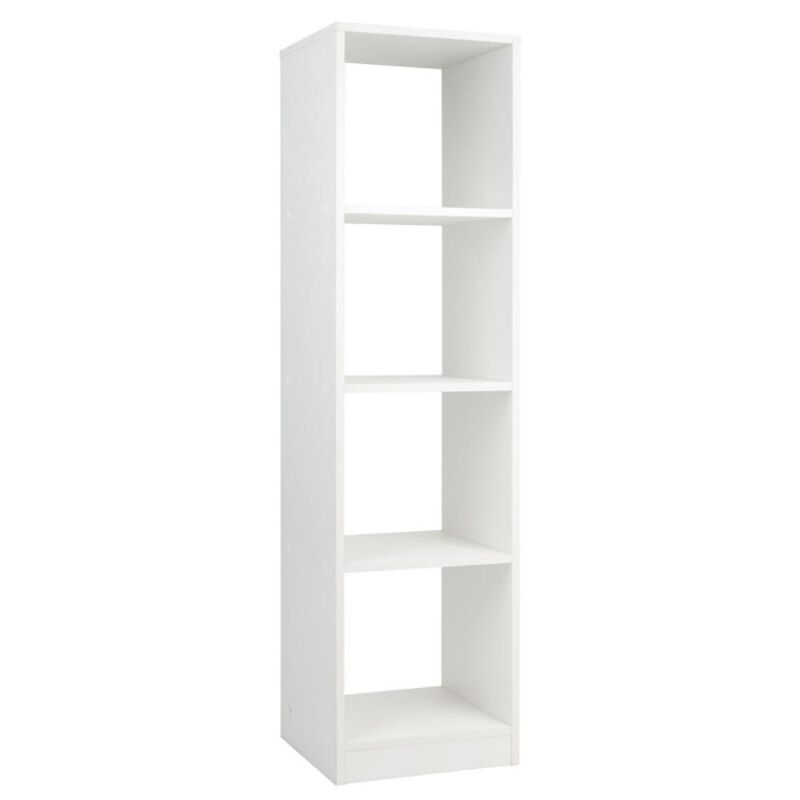 Hivvago 5 Tiers 4-Cube Narrow Bookshelf with 4 Anti-Tipping Kits