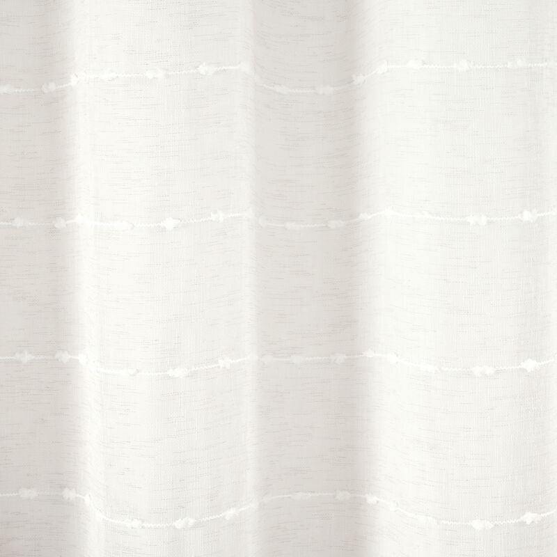 Farmhouse Textured Sheer With Peva Lining Shower Curtain