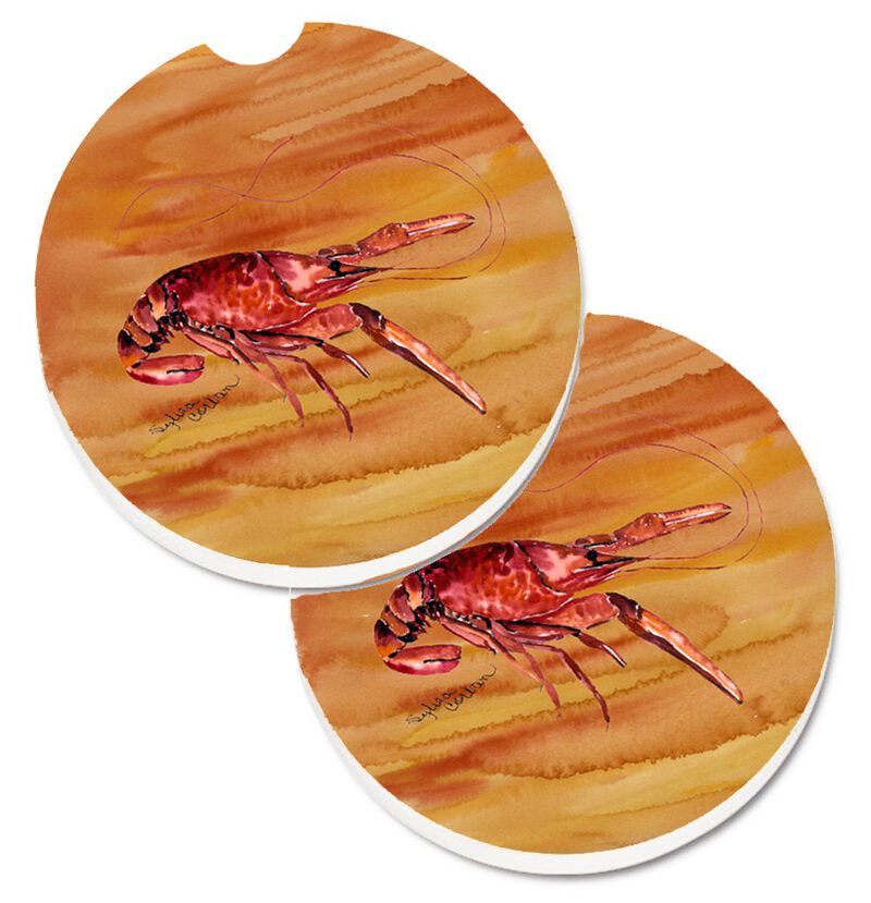 Caroline's Treasures Crawfish Set of 2 Cup Holder Car Coasters 8232CARC, 2.56, Multicolor