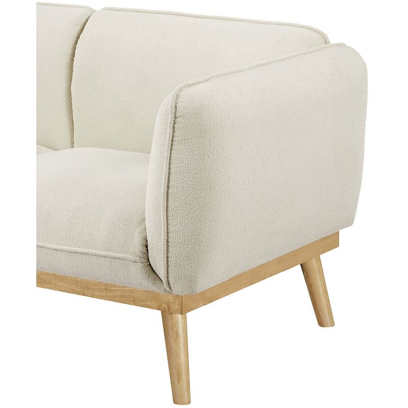 Meridian Furniture Nolita Cream Boucle Fabric Loveseat
