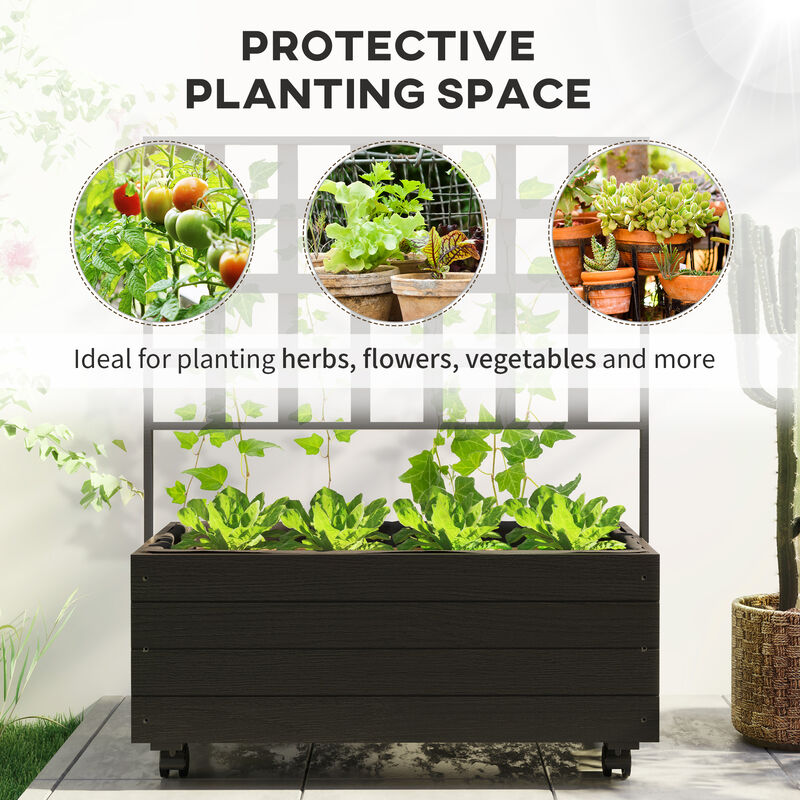 Hivvago Portable Raised Garden Planter with Trellis image number 3