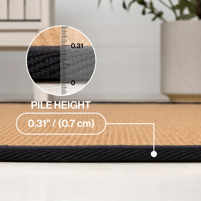 Camden Farmhouse Cottage Border Jute Area Rug