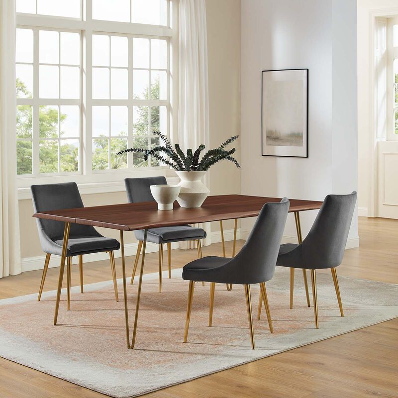 Modway - Ardor 74" Live Edge Acacia Wood Dining Table Gold Walnut image number 1