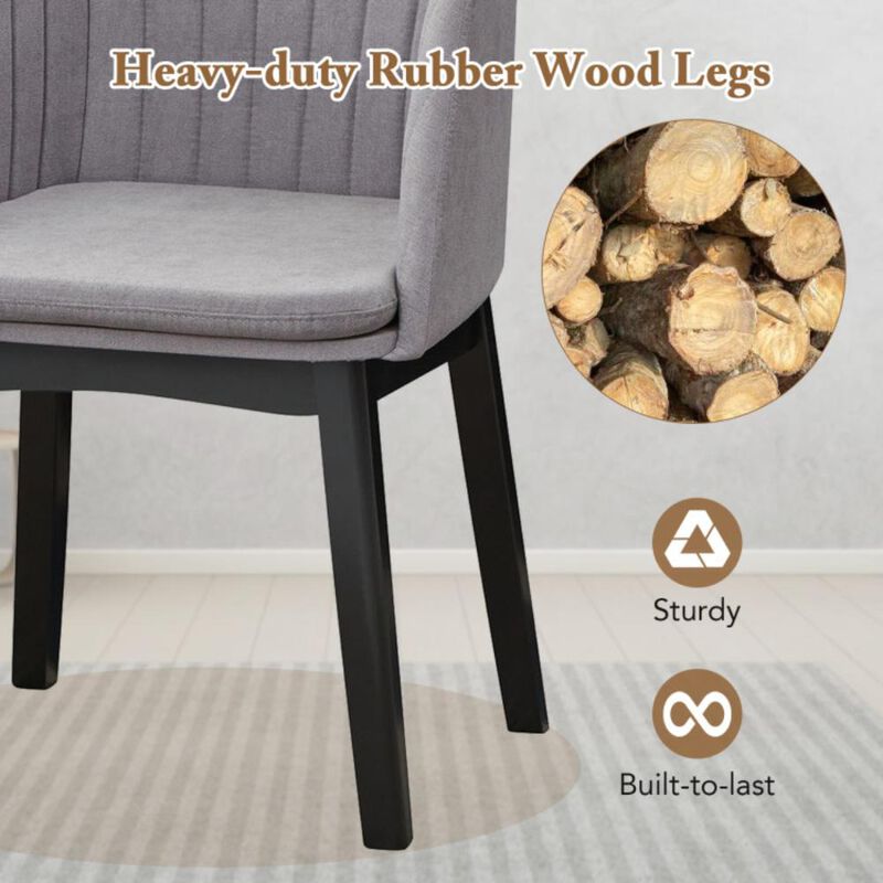 Hivvago Upholstered Velvet Accent Modern Dining Chairs Set of 2 with Curved Backrests