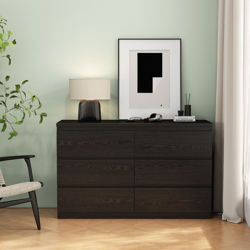 Bixnom 6‑Drawer Modern Dresser image number 1