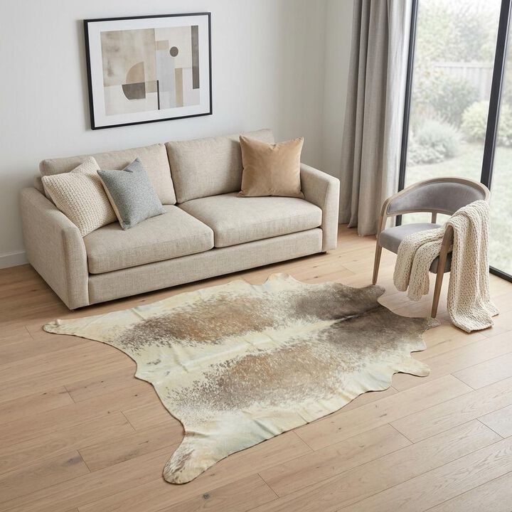 HomeRoots Cowhide Hand Knotted Area Rug