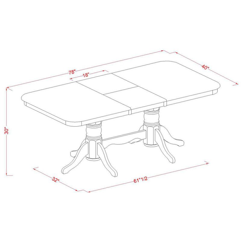 East West Furniture 9 PC Dining room set-Dining Table and 8 Dining Chairs