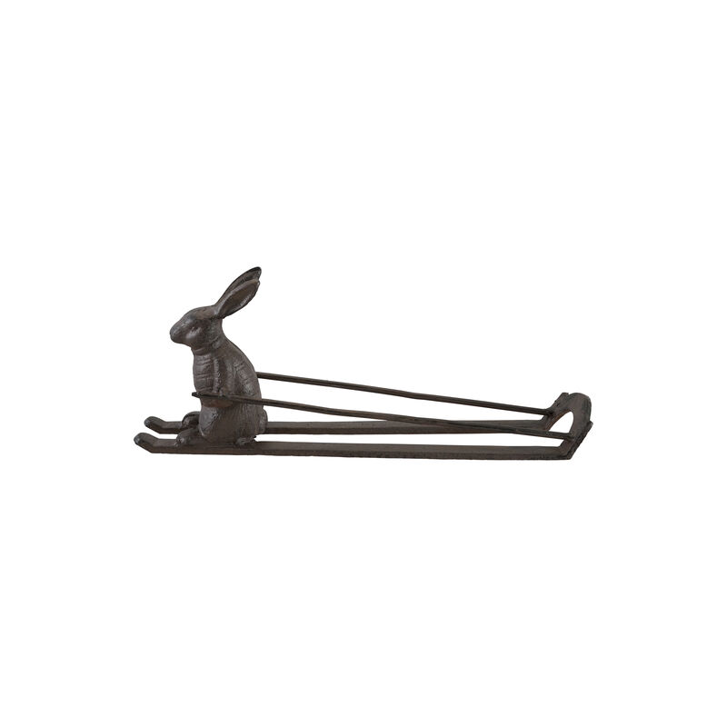 Skiing Rabbit Cast Iron Bottle Holder image number 0