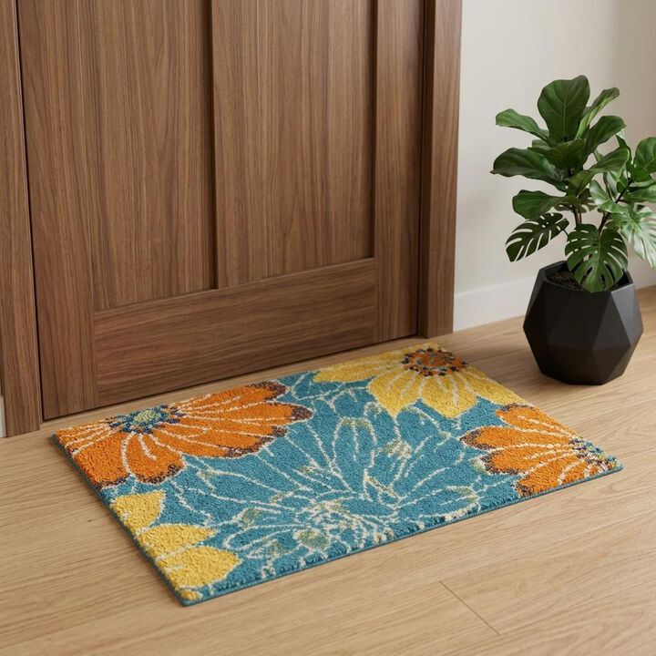HomeRoots Floral Power Loom Area Rug