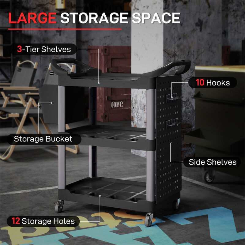 Rolling Tool Cart with Multiple Drawers, Mobile Garage Storage Organizer