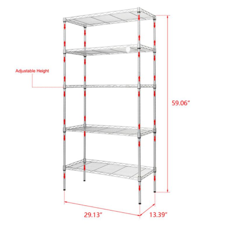 5-Shelf Storage Rack for Home Organization and Heavy Duty Storage Solutions