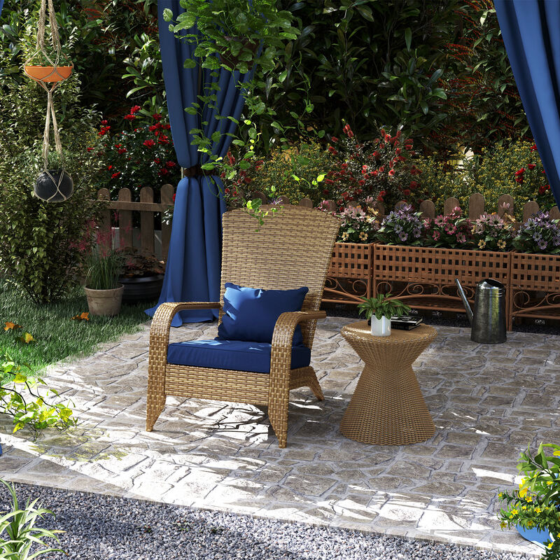 Hivvago Patio Adirondack Chair with Cushions and Curved Back image number 1
