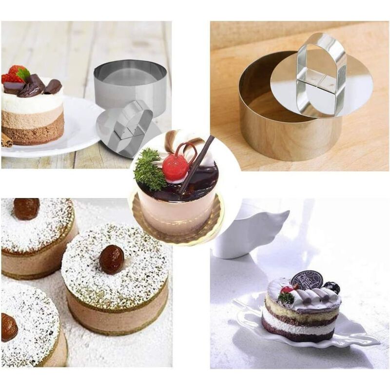 Pack of 4 Stainless Steel Mousse Ring Mold Set image number 3