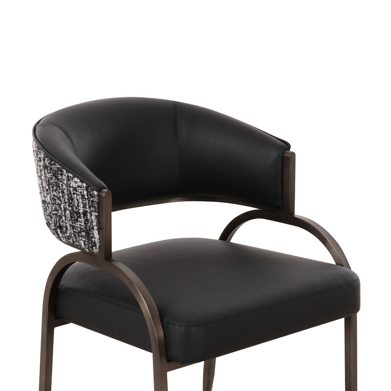 Tatum Black Vegan Leather 2-Tone Dining Chair