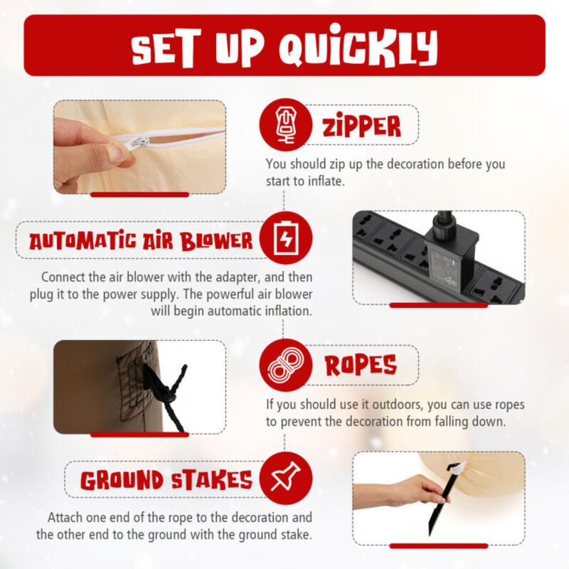 Hivvago 6.7 Feet Christmas Inflatable Nativity Scene with LED Lights