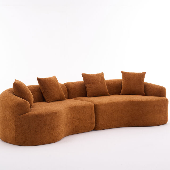 Merax Curved Boneless Sofa Couches Sleeper for Living Room