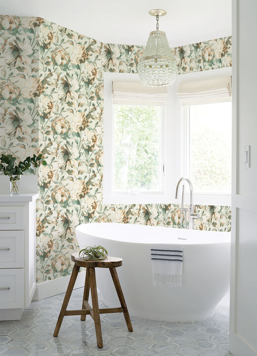 Attia Light Blue Floral Wallpaper