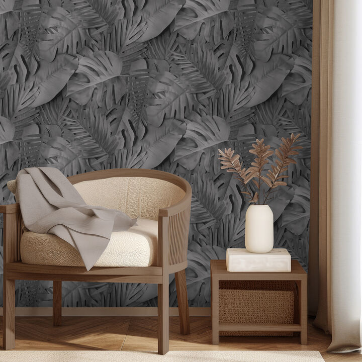 Large Photoreal Tropical Leaves Wallpaper