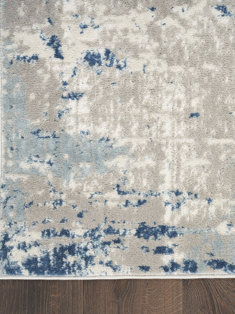 Quarry QUA01 Ivory/Gray/Blue 2'2" x 7'6" Rug image number 2