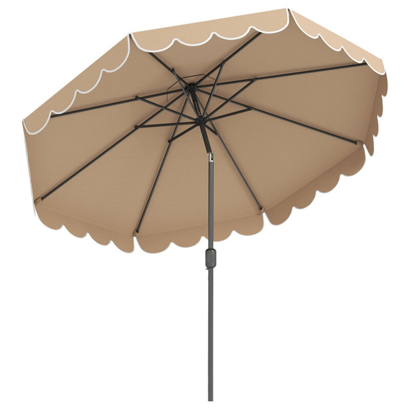 10 push up patio umbrellas JEAREY 6.5x10 ft Rectangular Rectangle Outdoor Umbrella with Button Tilt and Crank, Market Table Umbrella 6 Sturdy Ribs UV Protection for Poolside Garden Backyard Deck, Beige 100% high quality polyester canopy is waterproof Elm 10 ft. Outdoor /