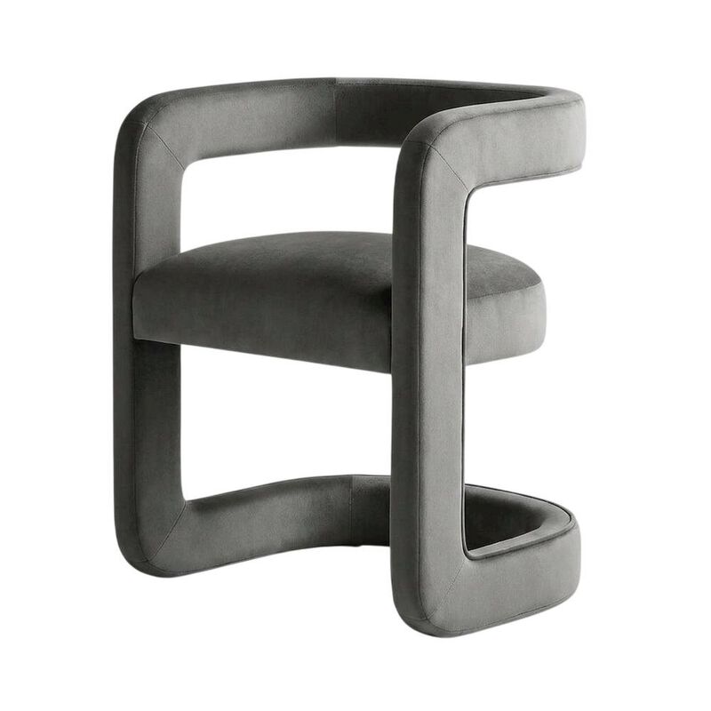 Performance Velvet Barrel Dining Chair with Arms, Cadet Blue image number 1