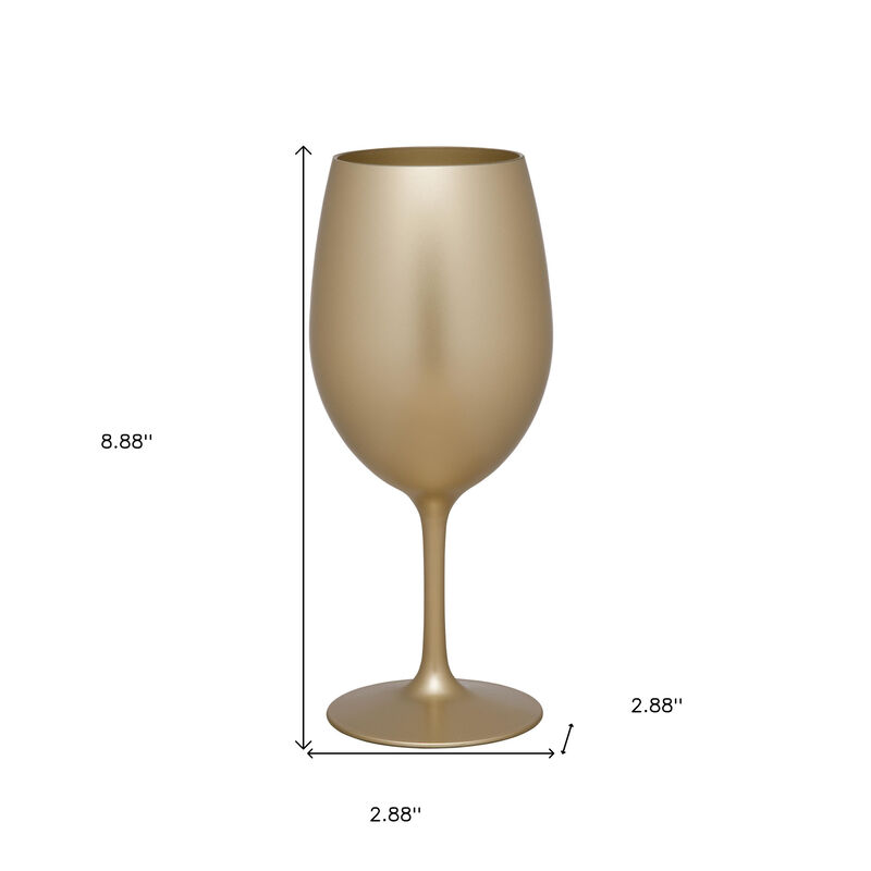 HomeRoots Set of Four Gold Acrylic Stemmed All Purpose Wine Glass image number 4
