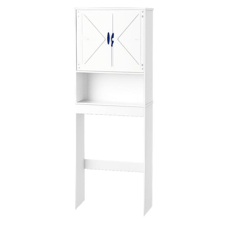 ELEMENT ACE Over The Toilet Storage Cabinet with Adjustable Open Shelf, Bathroom Space Saver with Double Doors for Small Bathrooms