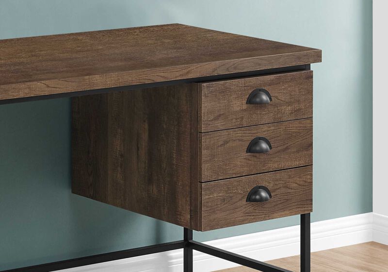 Sturdy Computer Desk – Writing Table with Three Storage Drawers