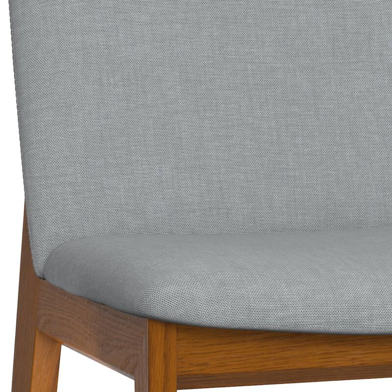 Simpli Home Selena Dining Chair (Set of 2) in Light Grey Linen Look Fabric