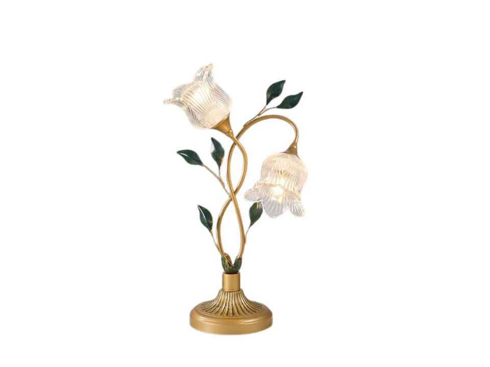 Vintage Lily of the Valley Floral Table Lamp Cute Flower Desk Light Decor