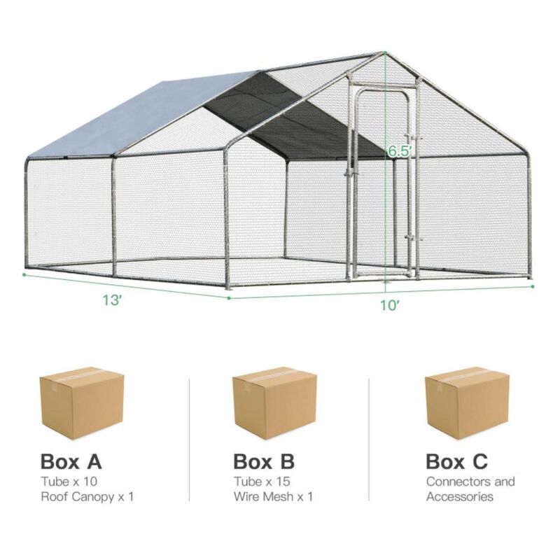 Hivvago Large Walk in Shade Cage Chicken Coop with Roof Cover