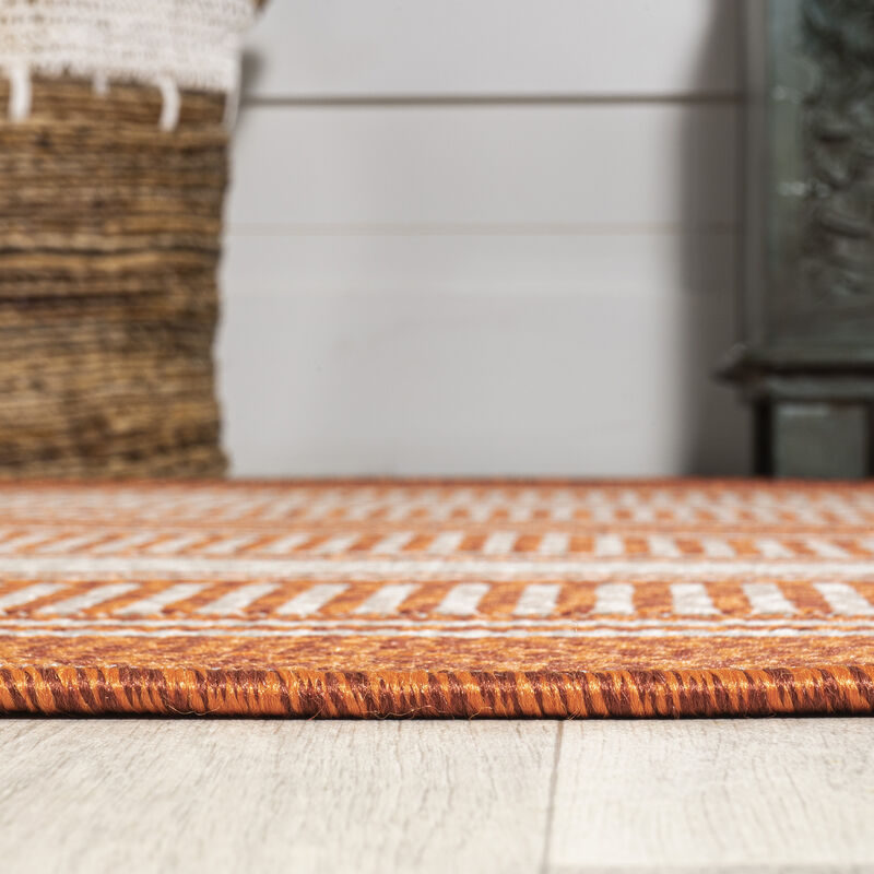 Haynes Modern Double Stripe Indoor/Outdoor Area Rug