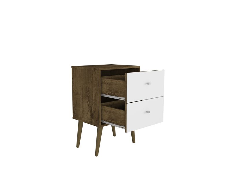 Liberty 2.0 Nightstand in Brown and White