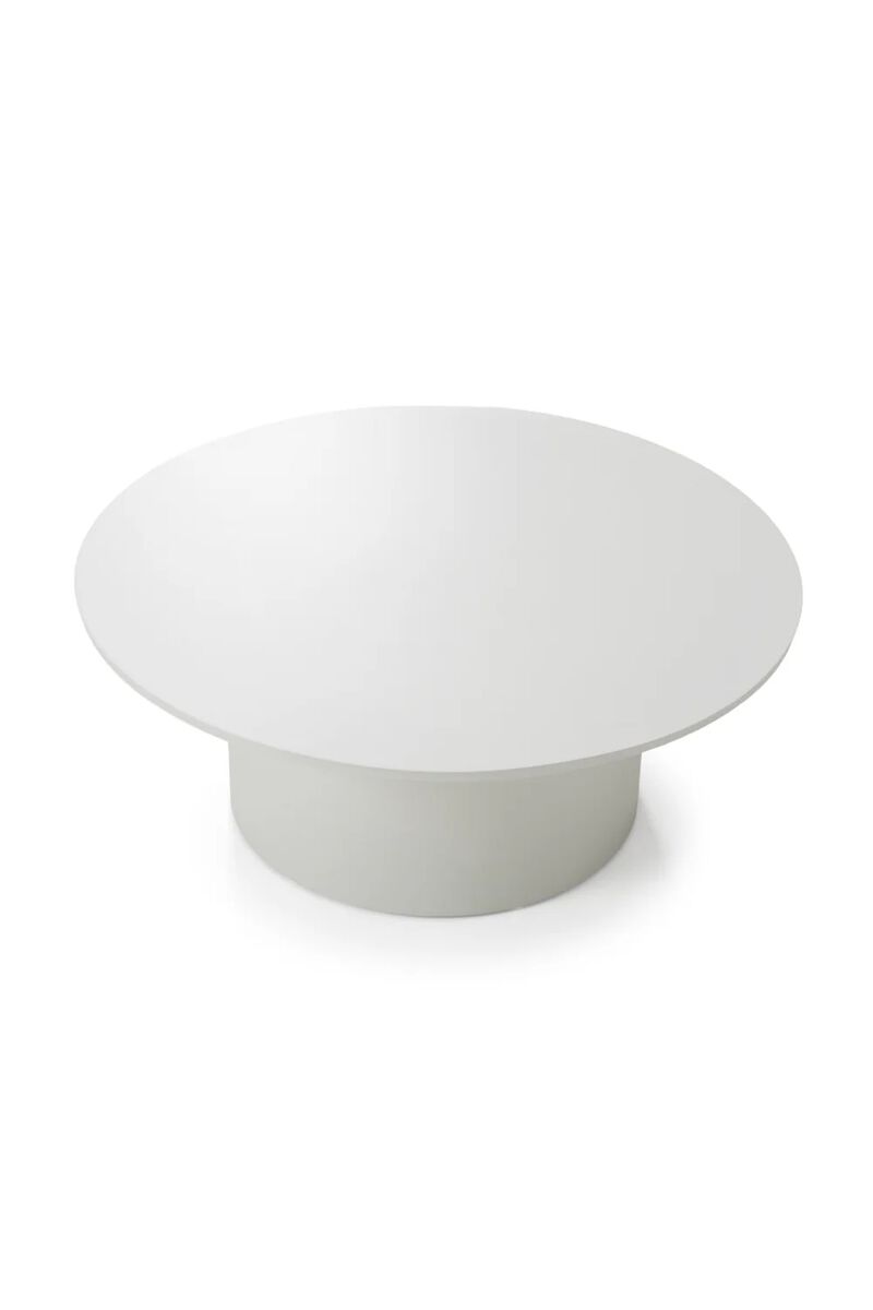 Round Outdoor White Coffee Table | OROA Modern Onza image number 3