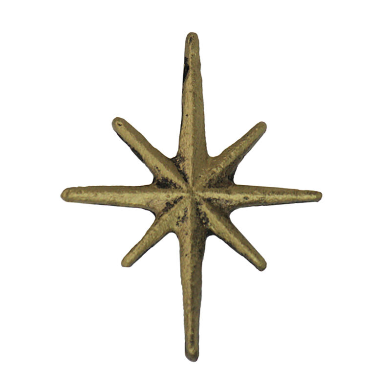 Set of 6 Unique Antique Gold Starburst Cast Iron Drawer Pulls & Cabinet Knobs - Add Mid Century Modern Charm to Your Decor with Elegant 8-Pointed Star Burst Design image number 0