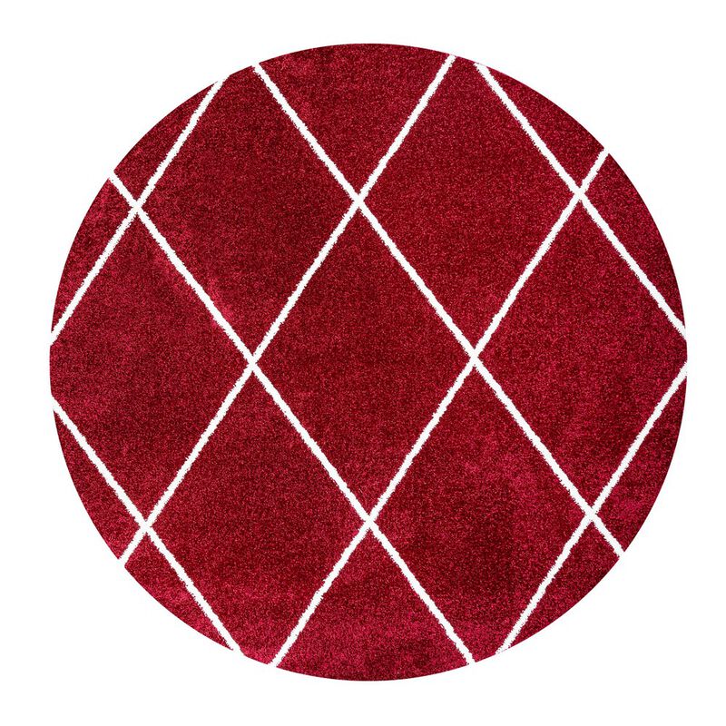 Cole Minimalist Diamond Trellis Round Area Rug